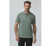 Poloshirt STREET ONE MEN, Herren, Gr. M (40), dusty mint, Web, 86% Baumwolle, 14% Modal, unifarben, normal normal, hoch geschlossener Ausschnitt, abgesteppt, Shirts, im soften Baumwoll-Mix (93463813-M