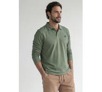 Poloshirt STREET ONE MEN, Herren, Gr. M (40), grün (willow grün), Web, 100% Baumwolle, unifarben, comfort fit normal, hoch geschlossener Ausschnitt, abgesteppt, Shirts, aus reiner Baumwolle (57952754-