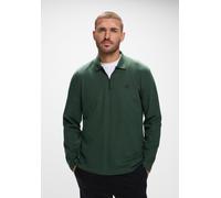 Poloshirt STREET ONE MEN, Herren, Gr. M (40), soft olive grün, Web, 50% Baumwolle, 48% Polyester, 2% Elasthan, unifarben, normal normal, hoch geschlossener Ausschnitt, abgesteppt, Shirts, mit Seitlich