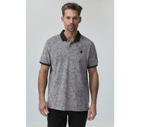 Poloshirt STREET ONE MEN, Herren, Gr. XL (44), basic schwarz, Web, 100% Baumwolle, gemustert, regular fit normal, hoch geschlossener Ausschnitt, normaler Saum, Shirts, aus reiner Baumwolle (39180420-X