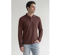 Poloshirt STREET ONE MEN, Herren, Gr. XL (44), braun (maroon braun), Web, 95% Baumwolle, 5% Elasthan, unifarben, normal normal, hoch geschlossener Ausschnitt, abgesteppt, Shirts, im soften Baumwoll-Mi
