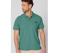 Poloshirt STREET ONE MEN, Herren, Gr. XL (44), grün (caribbean grün), Web, 95% Baumwolle, 5% Elasthan, unifarben, comfort fit normal, hoch geschlossener Ausschnitt, normaler Saum, Shirts, aus Baumwoll