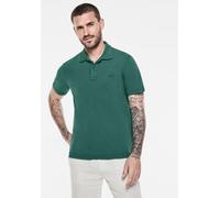Poloshirt STREET ONE MEN, Herren, Gr. XL (44), grün (palm grün), Web, 100% Baumwolle, unifarben, gerade hüftlang, V-Ausschnitt, Bündchen, Shirts, aus reiner Baumwolle (18994218-XL) palm grün
