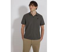 Poloshirt STREET ONE MEN, Herren, Gr. XL (44), oil grau, Web, 50% Baumwolle, 48% Polyester, 2% Elasthan, unifarben, normal normal, hoch geschlossener Ausschnitt, abgesteppt, Shirts, im soften Baumwoll