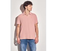 Poloshirt STREET ONE MEN, Herren, Gr. XL (44), orange (pastel peach), Web, 50% Baumwolle, 48% Polyester, 2% Elasthan, unifarben, normal normal, hoch geschlossener Ausschnitt, Bündchen, Shirts, im soft