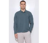 Poloshirt STREET ONE MEN, Herren, Gr. XXL (46), blau (vintage blau), Web, 100% Baumwolle, unifarben, comfort fit normal, hoch geschlossener Ausschnitt, abgesteppt, Shirts, aus reiner Baumwolle (570936