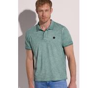 Poloshirt STREET ONE MEN, Herren, Gr. XXL (46), caribbean grün, Web, 100% Baumwolle, gemustert, comfort fit normal, hoch geschlossener Ausschnitt, normaler Saum, Shirts, in washed Optik (15631844-XXL)