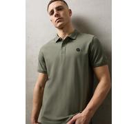 Poloshirt STREET ONE MEN, Herren, Gr. XXL (46), rustic grün, Web, 95% Baumwolle, 5% Elasthan, unifarben, comfort fit normal, hoch geschlossener Ausschnitt, normaler Saum, Shirts, aus Baumwolle mit Str