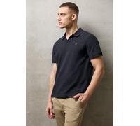 Poloshirt STREET ONE MEN, Herren, Gr. XXL (46), schwarz ink blau, Web, 50% Baumwolle, 48% Polyester, 2% Elasthan, unifarben, normal normal, hoch geschlossener Ausschnitt, abgesteppt, Shirts, im soften