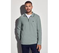 Poloshirt STREET ONE MEN, Herren, Gr. XXL (46), silber (silber grün), Web, 60% Baumwolle, 40% Polyester, unifarben, normal normal, hoch geschlossener Ausschnitt, abgesteppt, Shirts, im soften Baumwoll