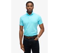 Poloshirt SUPERDRY "ESSENTIAL JERSEY POLO", Damen, Gr. L, blau (neon sky blau), Single Jersey, Obermaterial: 100% Baumwolle, unifarben, relaxed fit, Rundhals, Shirts Poloshirt (43504248-L)