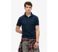 Poloshirt SUPERDRY "ESSENTIAL JERSEY POLO", Herren, Gr. S, blau (eclipse navy), Single Jersey, Obermaterial: 100% Baumwolle, unifarben, relaxed fit, Rundhals, Shirts Poloshirt (34754515-S)