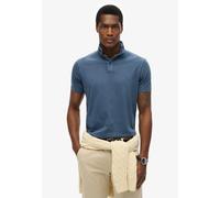 Poloshirt SUPERDRY "ESSENTIAL JERSEY POLO", Herren, Gr. L, blau bottle, Single Jersey, Obermaterial: 100% Baumwolle, unifarben, modisch, relaxed fit, Rundhals, Kurzarm, Shirts (34558756-L) blau bottle