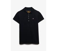 Poloshirt SUPERDRY "HERITAGE SLIM FIT POLO", Damen, Gr. M, eclipse navy, Single Jersey, Obermaterial: 97% Baumwolle, 3% Elasthan, unifarben, skinny fit normal, Shirts (64918119-M) eclipse navy