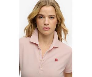 Poloshirt SUPERDRY "HERITAGE SLIM FIT POLO", Damen, Gr. S, pale rose pink, Single Jersey, Obermaterial: 97% Baumwolle, 3% Elasthan, unifarben, skinny fit normal, Shirts (40256159-S) pale rose pink
