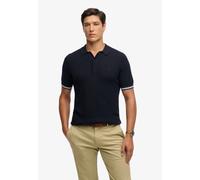 Poloshirt SUPERDRY "KNITTED TEXTURE S/S POLO", Herren, Gr. XL, blau (classic navy stag), Single Jersey, Obermaterial: 100% Baumwolle, unifarben, relaxed fit normal, Rundhals, Shirts, Baumwolle, relaxe