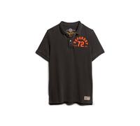 Superdry Herren Poloshirt - Vintage Athletic Polo, Logo, einfarbig Schwarz M