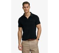 Poloshirt SUPERDRY "TOWELLING POLO", Herren, Gr. S, schwarz (eclipse navy), Single Jersey, Obermaterial: 100% Baumwolle, unifarben, relaxed fit normal, Rundhals, Shirts, Baumwolle, relaxed fit (151989