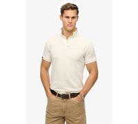 Poloshirt SUPERDRY "VINT DESTROY POLO", Herren, Gr. L, weiß (destroy chalk weiß), Single Jersey, Obermaterial: 100% Baumwolle, unifarben, relaxed fit, Rundhals, Shirts (24590030-L) destroy chalk weiß