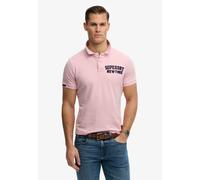 Poloshirt SUPERDRY "VINTAGE ATHLETIC POLO", Herren, Gr. M, montauk pink, Single Jersey, Obermaterial: 100% Baumwolle, bedruckt, relaxed fit normal, Rundhals, Shirts (39084459-M) montauk pink