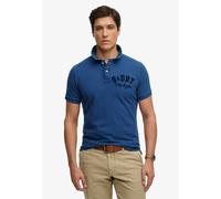 Poloshirt SUPERDRY "VINTAGE ATHLETIC POLO", Herren, Gr. S, bay blau, Single Jersey, Obermaterial: 100% Baumwolle, bedruckt, relaxed fit normal, Rundhals, Shirts (55148439-S) bay blau