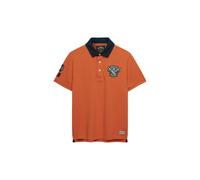Poloshirt SUPERDRY "VINTAGE PIQUE RUGBY POLO", Herren, Gr. XXL, prep orange, Single Jersey, Obermaterial: 100% Baumwolle, bedruckt, relaxed fit normal, Rundhals, Shirts (60576157-XXL) prep orange