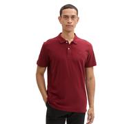 Poloshirt TOM TAILOR "Basic", Herren, Gr. L, rot (bordeaux), Piqué, Obermaterial: 100% Baumwolle, unifarben, normal, Flachstrickbündchen, Shirts, Baumwoll-Piqué (34105839-L) bordeaux