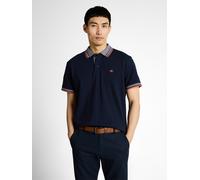 Poloshirt TOM TAILOR, Damen, Gr. 3XL, sky captain blau, Single Jersey, Obermaterial: 95% Baumwolle, 5% Elasthan, kontrastfarbene Details, unifarben, regular fit normal, ohne Ausschnitt, kontrastfarben