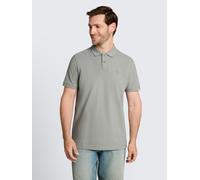 Poloshirt TOM TAILOR, Herren, Gr. 3XL, grau (iron mint), Single Jersey, Obermaterial: 60% Baumwolle, 40% Polyester, unifarben, regular fit hüftbedeckend, Rundhals, abgesteppte Kante, Shirts, Poloshirt