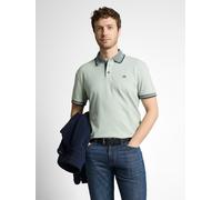 Poloshirt TOM TAILOR, Damen, Gr. L, soft grauish grün, Single Jersey, Obermaterial: 95% Baumwolle, 5% Elasthan, kontrastfarbene Details, unifarben, regular fit normal, ohne Ausschnitt, kontrastfarben,