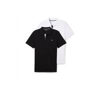 Poloshirt TOM TAILOR, Herren, Gr. L, weiß, Jersey, Obermaterial: 100% Baumwolle, unifarben, casual, regular fit taillenbedeckt, ohne Ausschnitt, Kurzarm, Shirts, im Doppelpack (47986667-L) weiß