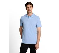 Poloshirt TOM TAILOR, Herren, Gr. M, blau (pale blau), Single Jersey, Obermaterial: 60% Baumwolle, 40% Polyester, unifarben, regular fit hüftbedeckend, Rundhals, abgesteppte Kante, Shirts, Poloshirt m