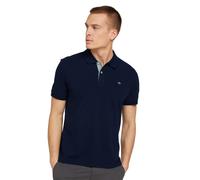Poloshirt TOM TAILOR, Herren, Gr. S, blau (navy), Single Jersey, Obermaterial: 100% Baumwolle, regular fit, Shirts Poloshirt, mit Knopfleiste und Logo (39972957-S)