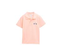 Poloshirt TOM TAILOR, Jungen, Gr. 104/110, soft neon coral, Piqué, Obermaterial: 50% Baumwolle, 50% Polyester, bedruckt, regular fit taillenbedeckt, Shirts, mit kleinem Brust Print (73639204-104) soft