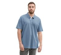 Poloshirt TOM TAILOR PLUS, Herren, Gr. 5XL, china blau, Piqué, Obermaterial: 100% Baumwolle, bestickt, unifarben, bequem hüftbedeckend, Rundhals, Shirts, mit Logo-Stickerei (67987460-5XL) china blau