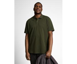 Poloshirt TOM TAILOR PLUS, Herren, Gr. XXL, deep leaf grün, Single Jersey, Obermaterial: 100% Baumwolle, bestickt, unifarben, normal hüftbedeckend, Rundhals, Shirts, mit Logo-Stickerei - Große Größen