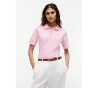 Poloshirt TOMMY HILFIGER "1985 REG PIQUE POLO", Damen, Gr. S (36/38), rosa (classic pink), Piqué, Obermaterial: 96% Baumwolle, 4% Elasthan, unifarben, regular fit normal, Rundhals, abgesteppte Kante,