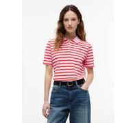 Poloshirt TOMMY HILFIGER "1985 REG PIQUE POLO", Damen, Gr. XS (34), rose petal, ecru stripe, Piqué, Obermaterial: 96% Baumwolle, 4% Elasthan, gestreift, regular fit normal, Rundhals, abgesteppte Kante