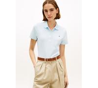 Poloshirt TOMMY HILFIGER "1985 Slim Fit Pique Premium", Damen, Gr. M (40), keepsake blau, Piqué, Obermaterial: 96% Baumwolle, 4% Elasthan, unifarben, slim fit hüftlang, Rundhals, abgesteppt, Shirts, m