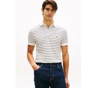 Poloshirt TOMMY HILFIGER "1985 SLIM POLO", Herren, Gr. XXL, ivory petal, schwarz, Piqué, Obermaterial: 96% Baumwolle, 4% Elasthan, Shirts, Markenstickerei, aus Baumwoll-Piqué (93585168-XXL) ivory peta