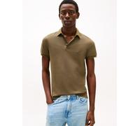 Poloshirt TOMMY HILFIGER "1985 SLIM POLO mit Piqué-Struktur und Stickerei", Herren, Gr. M, grün (army grün), Piqué, Obermaterial: 96% Baumwolle, 4% Elasthan, Basic, slim fit, eingesetzt Bündchen, Shir