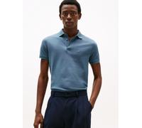 Poloshirt TOMMY HILFIGER "1985 SLIM POLO mit Piqué-Struktur und Stickerei", Herren, Gr. XL, blau (aegean sea), Piqué, Obermaterial: 96% Baumwolle, 4% Elasthan, Basic, slim fit, eingesetzt Bündchen, Sh