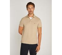 Poloshirt TOMMY HILFIGER "1985 SLIM POLO mit Stickerei und Piqué-Qualität", Herren, Gr. XL, grün (sandalwood), Piqué, Obermaterial: 96% Baumwolle, 4% Elasthan, Basic, schmal normal, Rundhals, eingeset