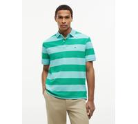 Poloshirt TOMMY HILFIGER "BLOCK STRIPE", Damen, Gr. S, jade wink, arctic aqua, Piqué, Obermaterial: 96% Baumwolle, 4% Elasthan, regular fit normal, Shirts (10123108-S) jade wink, arctic aqua