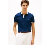 Poloshirt TOMMY HILFIGER "CONTRAST COLLAR BLOCK", Herren, Gr. XL, carbon navy, Jersey, Obermaterial: 96% Baumwolle, 4% Elasthan, unifarben, regular fit taillenbedeckt, Rundhals, eingesetzt angesetztes