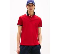 Poloshirt TOMMY HILFIGER "CONTRAST COLLAR CUFF REG POLO", Herren, Gr. M, rot (medium rot), Piqué, Obermaterial: 96% Baumwolle, 4% Elasthan, regular fit, Rippbündchen, Shirts (40189351-M) medium rot