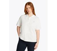 Poloshirt TOMMY HILFIGER CURVE "CRV 1985 REG PIQUE POLO SS", Damen, Gr. 50, ecru, Piqué, Obermaterial: 96% Baumwolle, 4% Elasthan, unifarben, regular fit normal, ohne Ausschnitt, abgesteppte Kante, Sh
