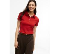 Poloshirt TOMMY HILFIGER "GOLD BUTTON REG S/S POLO", Damen, Gr. S (36/38), rot (schwarz magma), Single Jersey, Obermaterial: 100% Baumwolle, unifarben, normal, Rundhals, Shirts, Baumwolle (62409557-S)