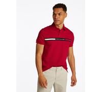 Tommy Hilfiger Herren Poloshirt Kurzarm Chest Insert Regular Fit, Mehrfarbig (Medium Red), L