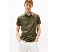 Poloshirt TOMMY HILFIGER "LEAF AOP REG POLO", Herren, Gr. M, grün (battle grün), Jersey, Obermaterial: 100% Baumwolle, regular fit, Rippbündchen, Shirts (62297768-M) battle grün